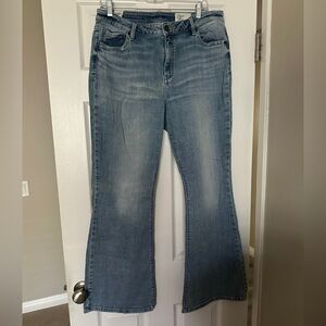 Light Indigo Flare Jeans - Women's Wide Leg